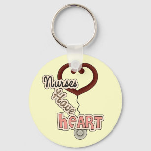 Stethoscope Nurses Have Heart T-shirts and GIfts Key Ring