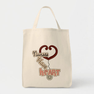 Stethoscope Nurses Have Heart T-shirts and GIfts Tote Bag