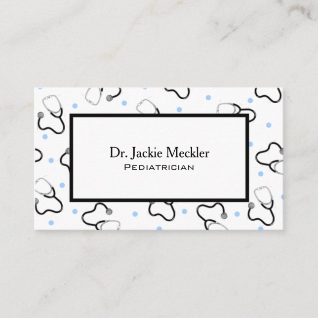 Stethoscope Paediatrician Doctor Business Card (Front)