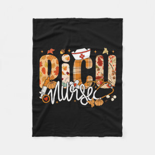 Stethoscope Picu Nurse Fall Yall Autumn Leaves Tha Fleece Blanket