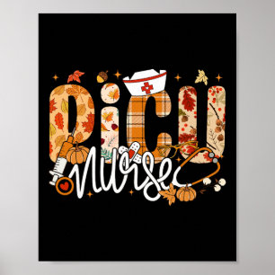 Stethoscope Picu Nurse Fall Yall Autumn Leaves Tha Poster