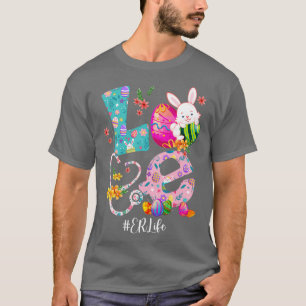 Stethoscope Scrub ER Nurse Life Bunny Easter Day T-Shirt