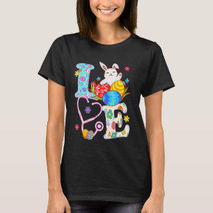 Stethoscope Scrub Life Nurse Bunny Easter Day Outf T-Shirt