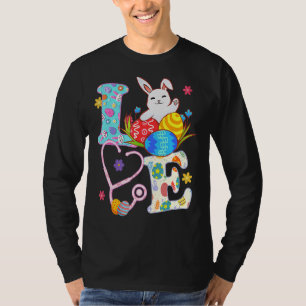 Stethoscope Scrub Life Nurse Bunny Easter Day Outf T-Shirt