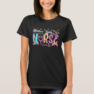 Stethoscope Scrub Mother Baby Nurse Life Bunny Eas T-Shirt