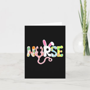 Stethoscope Scrub Nurse Life Easter Day Cute Bunny Card