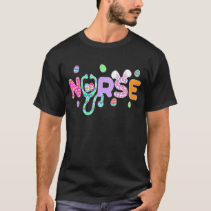 Stethoscope Scrub Nurse Life Easter Day Cute Bunny T-Shirt