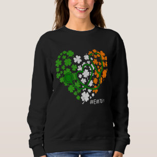 Stethoscope Shamrock Heart Emt Life Nurse St Patri Sweatshirt