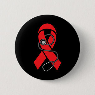 Stethoscope- Sickle Cell Anaemia Awareness Support 6 Cm Round Badge