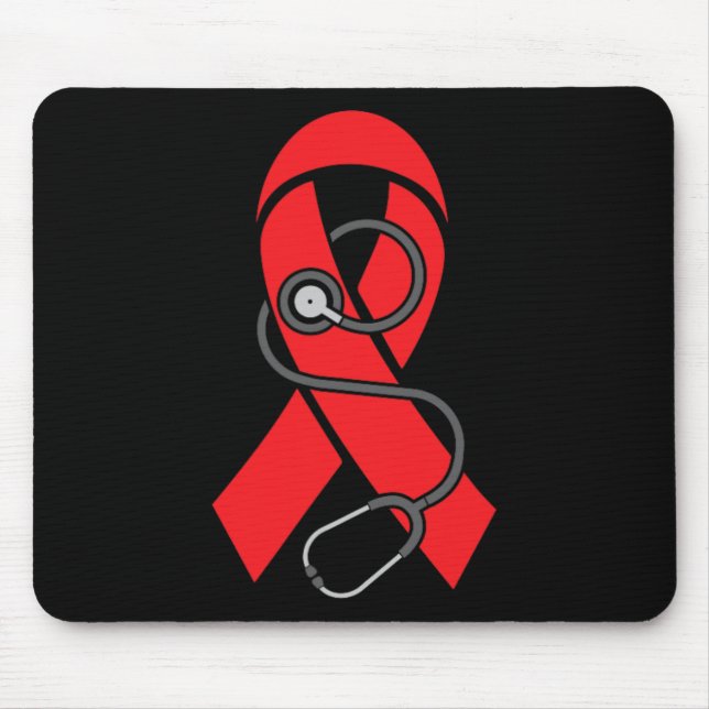 Stethoscope- Sickle Cell Anaemia Awareness Support Mouse Pad (Front)