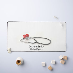 Stethoscope with Heart   Medical Care & Healthcare Desk Mat