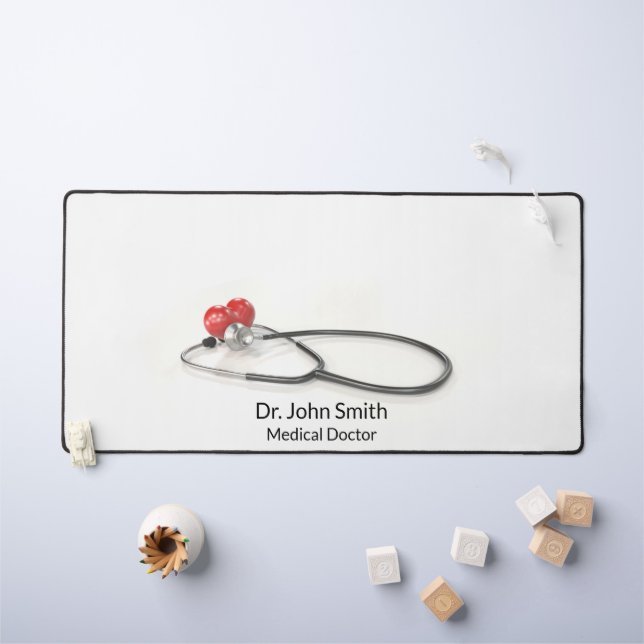 Stethoscope with Heart | Medical Care & Healthcare Desk Mat (Kids Table)