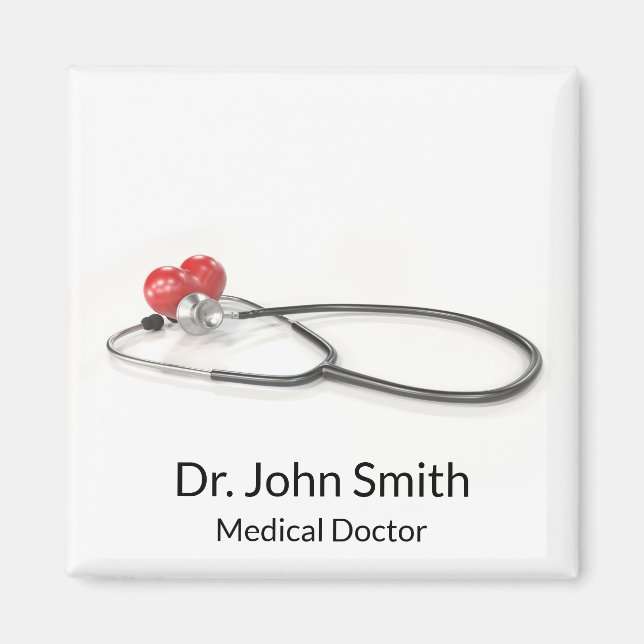 Stethoscope with Heart | Medical Care & Healthcare Magnet (Front)