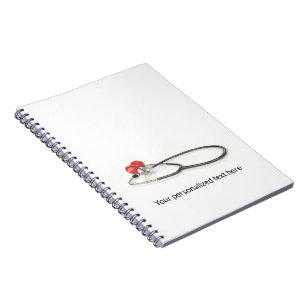 Stethoscope with Heart   Medical Care & Healthcare Notebook