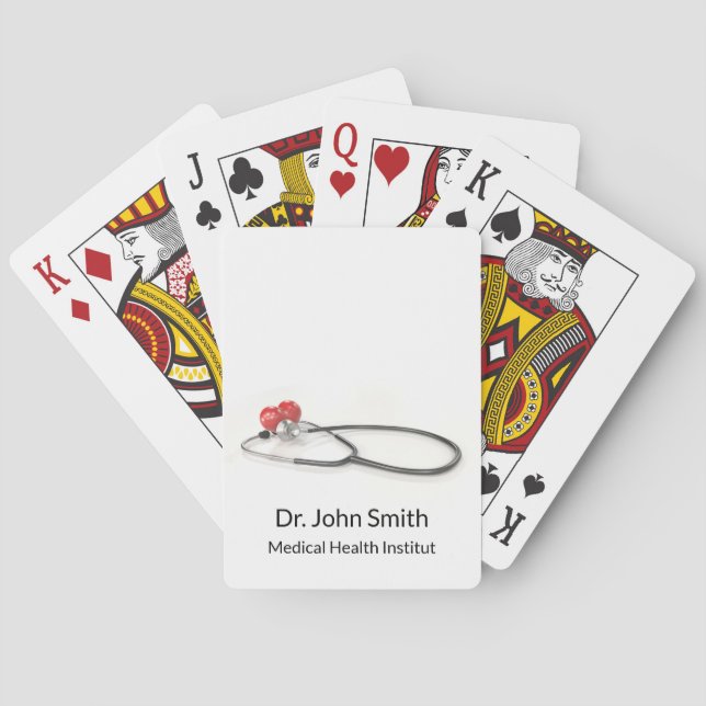 Stethoscope with Heart | Medical Care & Healthcare Playing Cards (Back)