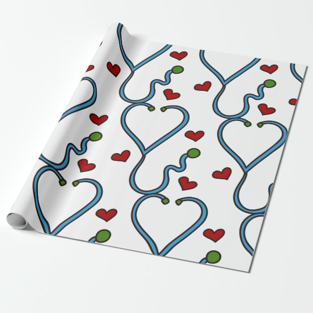Stethoscope Wrapping Paper (Unrolled)