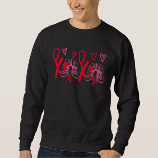 Stethoscope XOXO Valentine's Day Respiratory Thera Sweatshirt