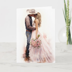 Stetson & Lace Wedding: Crimson Romance Card