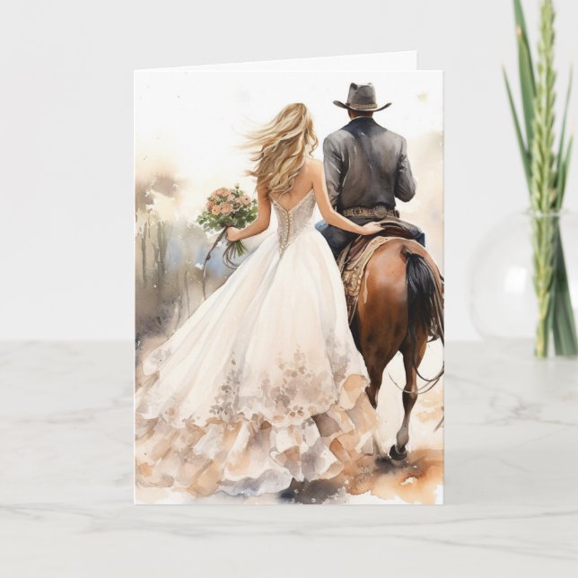Stetson & Lace Wedding: Galloping Grace Card (Front)