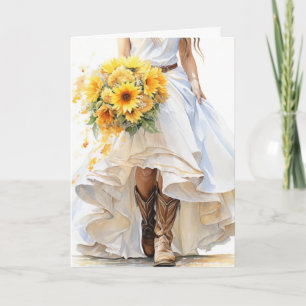 Stetson & Lace Wedding: Serenading Sunflowers Card