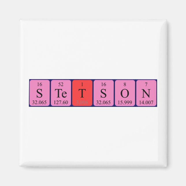 Stetson periodic table name magnet (Front)
