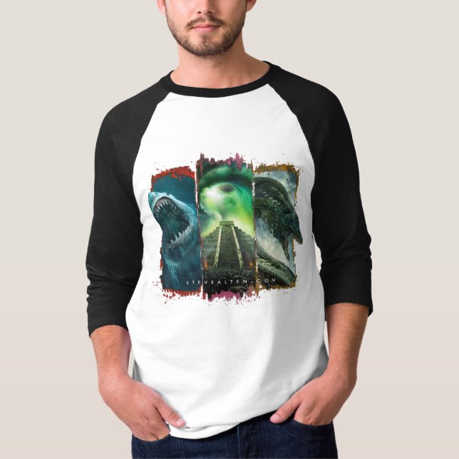 Steve Alten Men's Basic 3/4 Sleeve Raglan T-Shirt (Front)