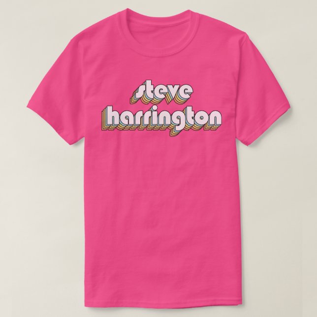 Steve Harrington Retro Rainbow Typography Faded St T-Shirt (Design Front)