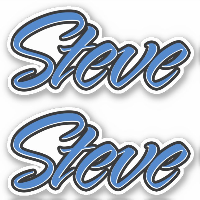 Steve Name blue sticker Sticker Sticker Stickerset (Front)