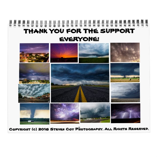 Steven Coy Photography 2017 Calendar (Back)