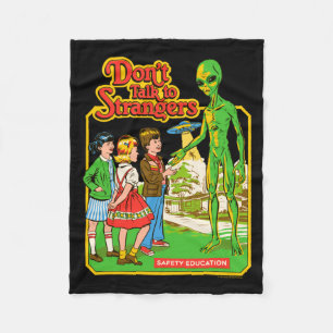 Steven Rhodes Don't Talk To Strangers Alien Retro  Fleece Blanket