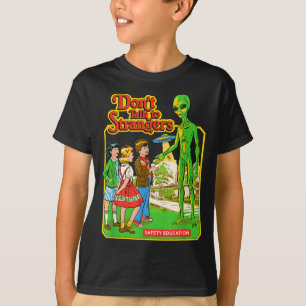 Steven Rhodes Don't Talk To Strangers Alien Retro T-Shirt