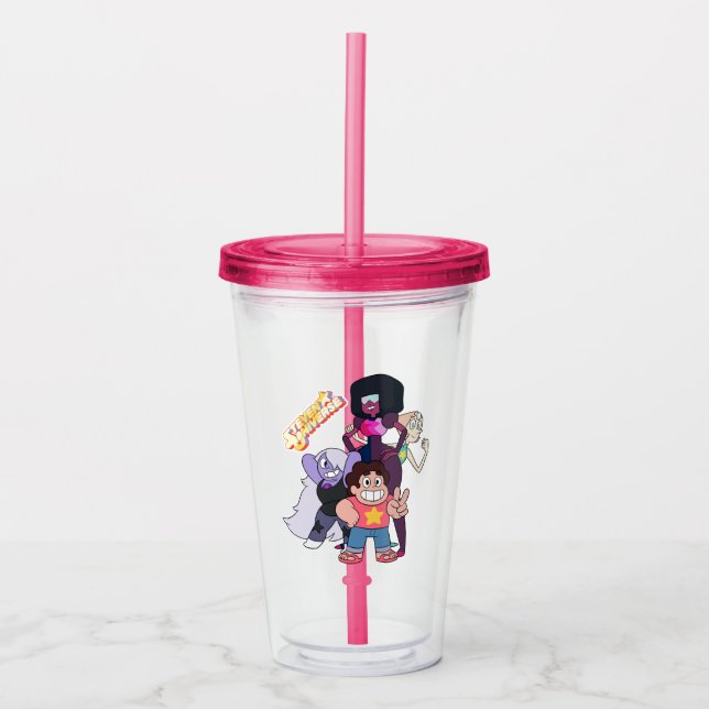 Steven Universe | Crystal Gem Group Pose Acrylic Tumbler (Front)
