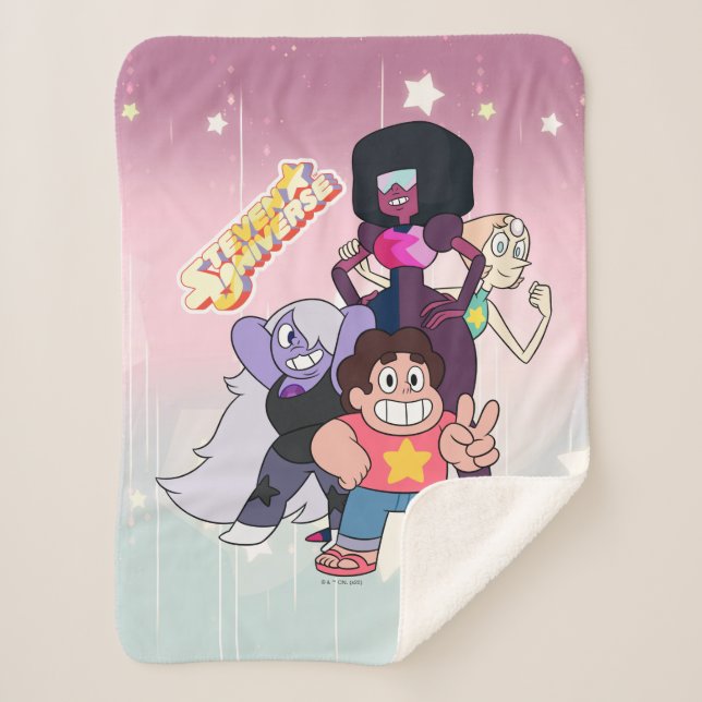 Steven Universe | Crystal Gem Group Pose Sherpa Blanket (Front)