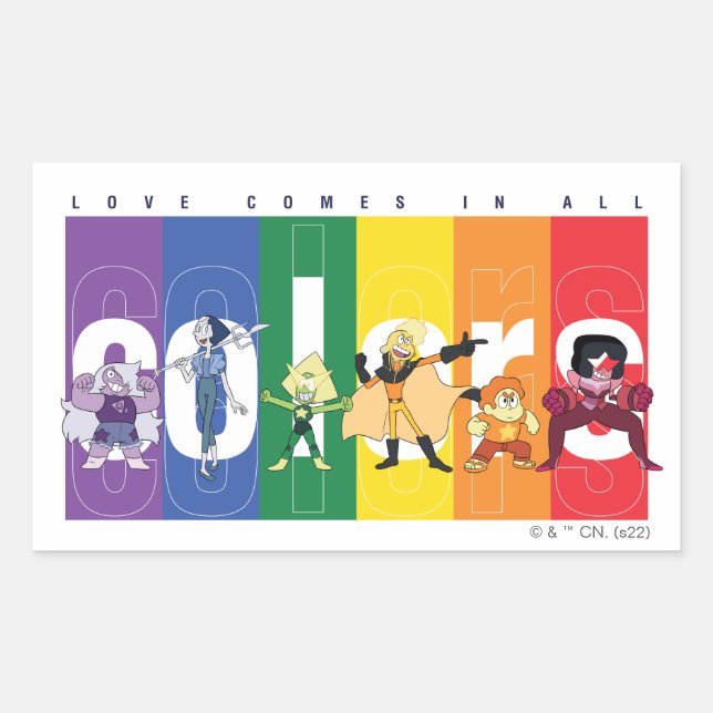 Steven Universe - Love Comes In All Colours Rectangular Sticker (Front)
