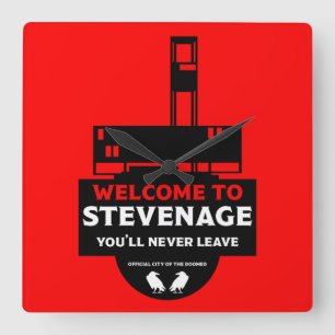 Stevenage Hertfordshire Square Wall Clock