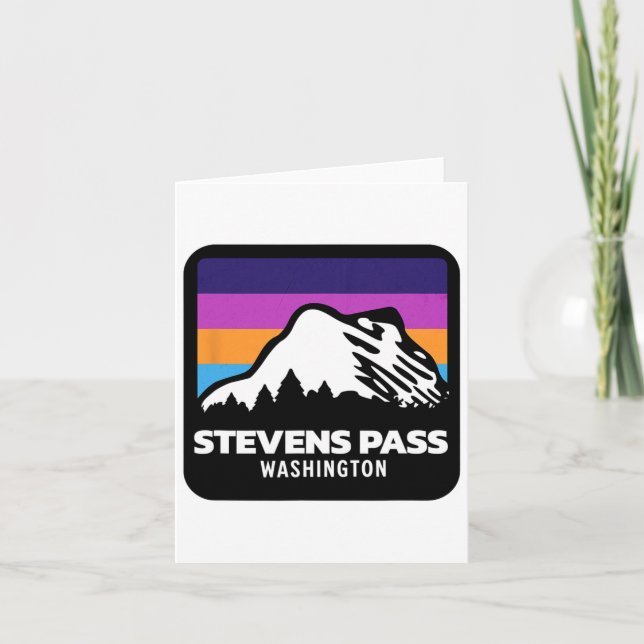 Stevens P Washington Mountain Skiing Snowboarding  Card (Front)