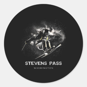 Stevens P Washington Ski Skiing Skier _1  Classic Round Sticker
