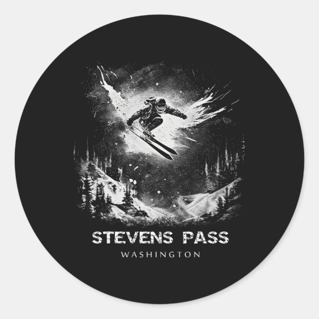 Stevens P Washington Ski Skiing Skier  Classic Round Sticker (Front)