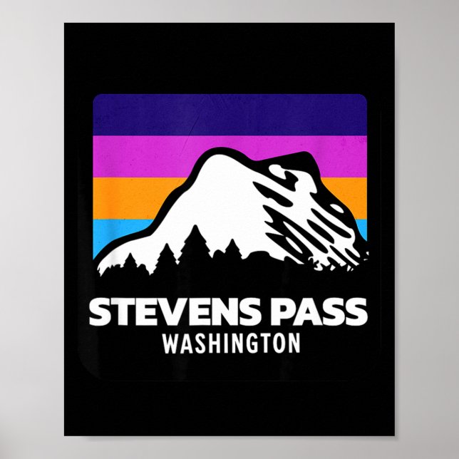 Stevens pass washington mountain skiing poster (Front)