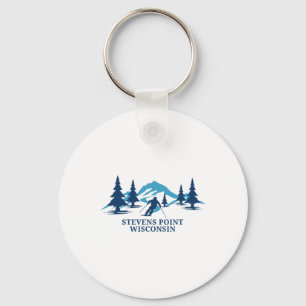 Stevens Point Wisconsin Ski Resort Skiing Skier Key Ring