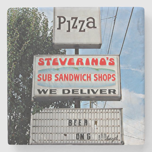 Steverino's,Athens,Georgia, Marble Stone Coaster. Coaster (Front)