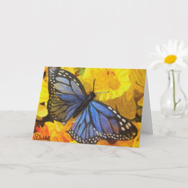 Steve's Blue Butterfly Card (Small Plant)