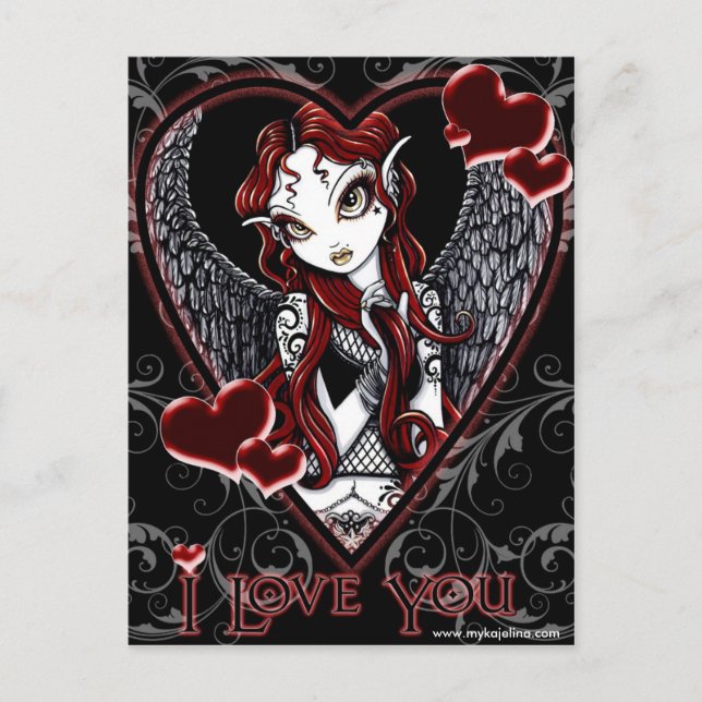 "Stevie" Red Angel Valentine's Day Postcard (Front)