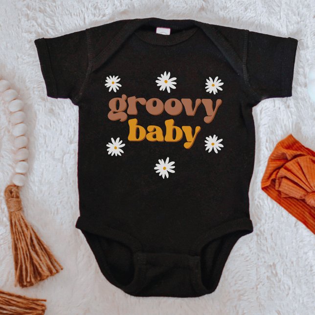 STEVIE Retro 70's Mustard Daisy Groovy Baby Baby B Bodysuit (Creator Uploaded)