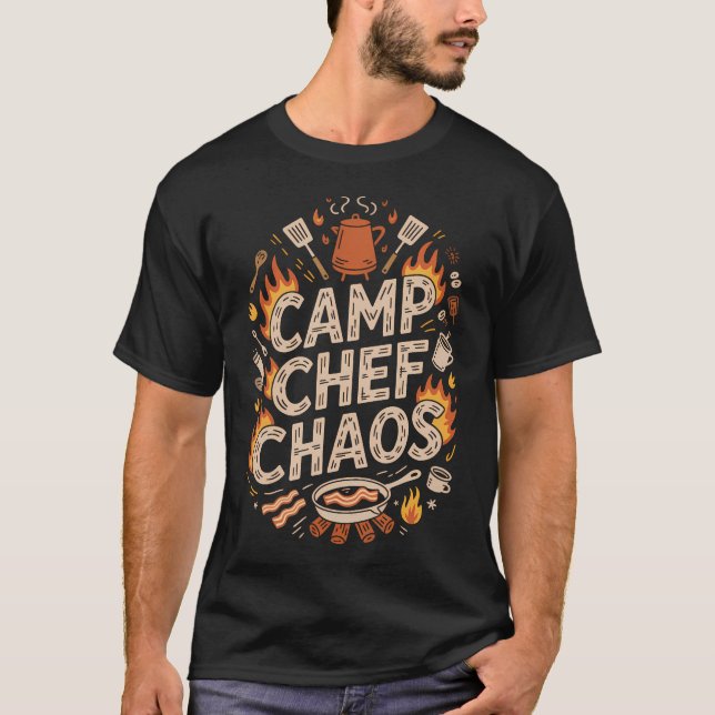 Stew Campsite Humour Cast Iron Camp T-Shirt (Front)