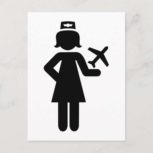 Stewardess plane postcard (Front)