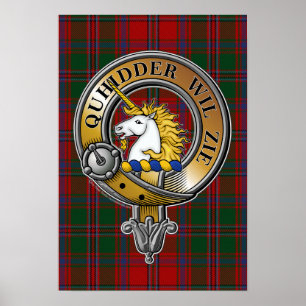 Stewart Appin Tartan & Badge Poster