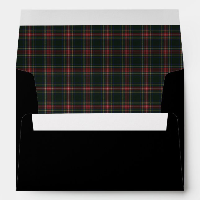 Stewart Black Modern Scottish Tartan Envelope (Back (Bottom))