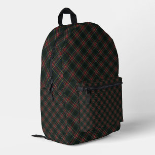 Stewart Black Scottish Tartan Printed Backpack