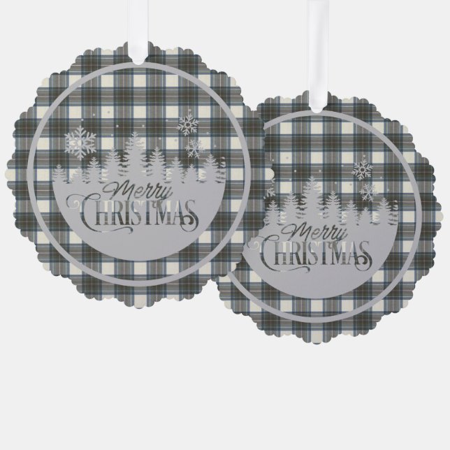 Stewart Blue Dress Scottish Tartan Christmas Tree Decoration Card (Front/Back)